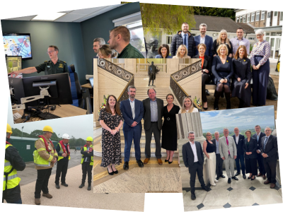 A montage of pictures of the Assembly's Committee for Health undertaking engagement activities.